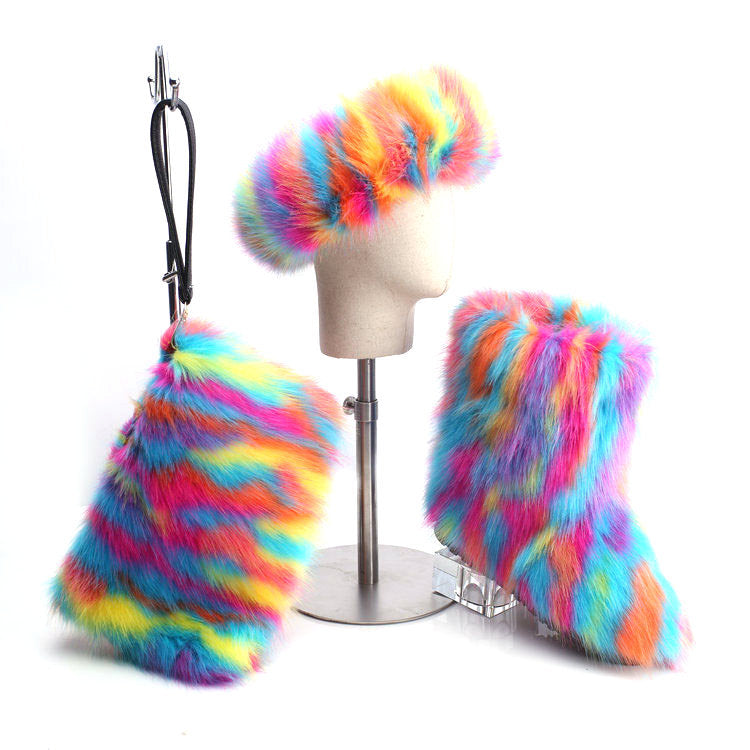 Wholesale Winter Clutch Hairband Headband Plush Snow Boots Set